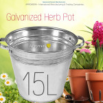 Galvanized Flower Bucket with handles - 15L