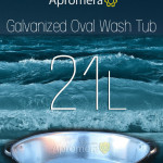Galvanized Oval Wash Tub -  21L