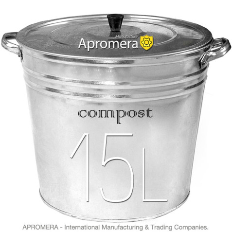 Galvanized Compost Bucket 15 Liters