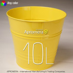 Coloured Metal Flower Pot - 10L (yellow color)