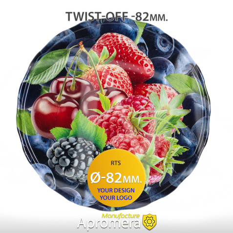 Metal Twist-Off Jar Lid - 82mm (Mixed Berries) for canning