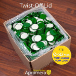 Metal Twist-Off Jar Lid - 82mm (GREEN color) for canning