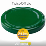 Metal Twist-Off Jar Lid - 82mm (GREEN color) for canning